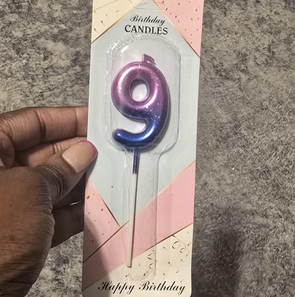 Birthday Candles Pink and Blue Number 9